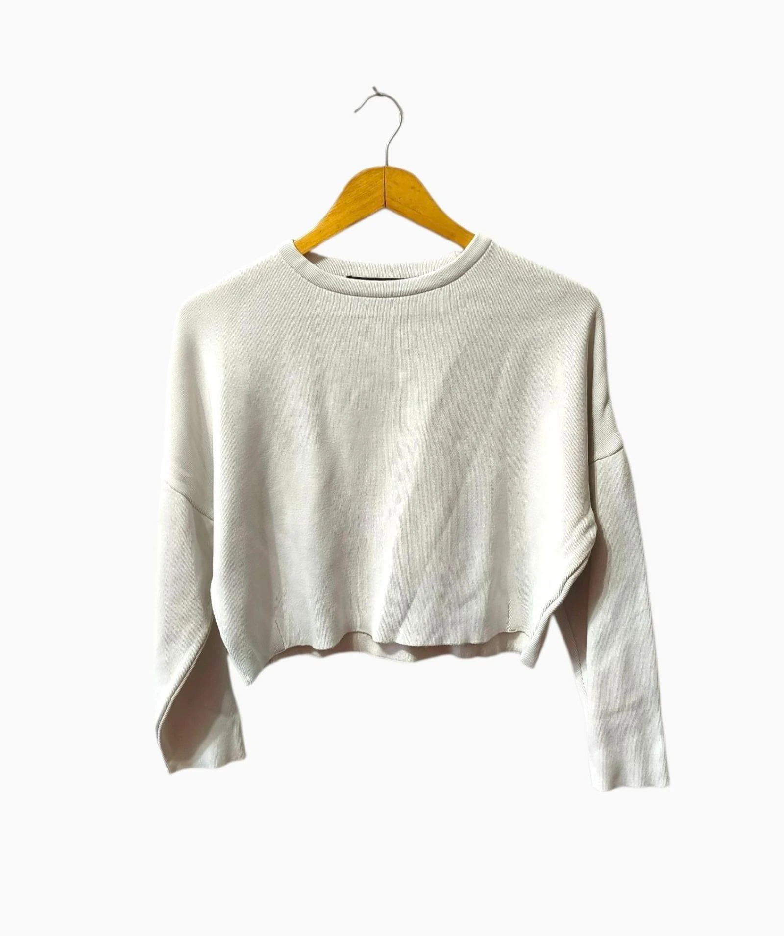 Camiseta cropped blanca Zara mujer Talla M